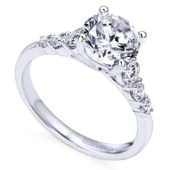 Gabriel Bridal Collection White Gold Trellis Setting Diamond Straight Engagement Ring (0.5 Ctw) -DIAMOND JEWELRY SHOP gabriel er11752r4w44jj 3