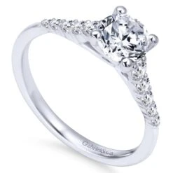 Gabriel Bridal Collection White Gold Diamond Accent Graduating Diamonds With Straight Shank Engagement Ring (0.26 Ctw) 9 Gabriel Bridal Collection White Gold Diamond Accent Graduating Diamonds With Straight Shank Engagement Ring (0.26 Ctw) -DIAMOND JEWELRY SHOP gabriel er11755r3w44jj 3