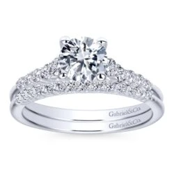 Gabriel Bridal Collection White Gold Diamond Accent Graduating Diamonds With Straight Shank Engagement Ring (0.26 Ctw) 10 Gabriel Bridal Collection White Gold Diamond Accent Graduating Diamonds With Straight Shank Engagement Ring (0.26 Ctw) -DIAMOND JEWELRY SHOP gabriel er11755r3w44jj 4
