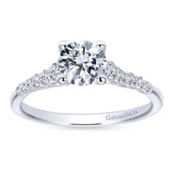 Gabriel Bridal Collection White Gold Diamond Accent Graduating Diamonds With Straight Shank Engagement Ring (0.26 Ctw) 11 Gabriel Bridal Collection White Gold Diamond Accent Graduating Diamonds With Straight Shank Engagement Ring (0.26 Ctw) -DIAMOND JEWELRY SHOP gabriel er11755r3w44jj 5