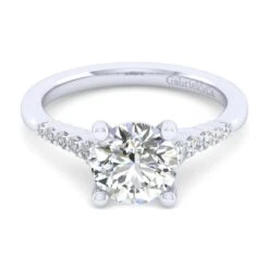 Gabriel Contemporary Collection White Gold Halo Engagement Ring (0.26 CTW)