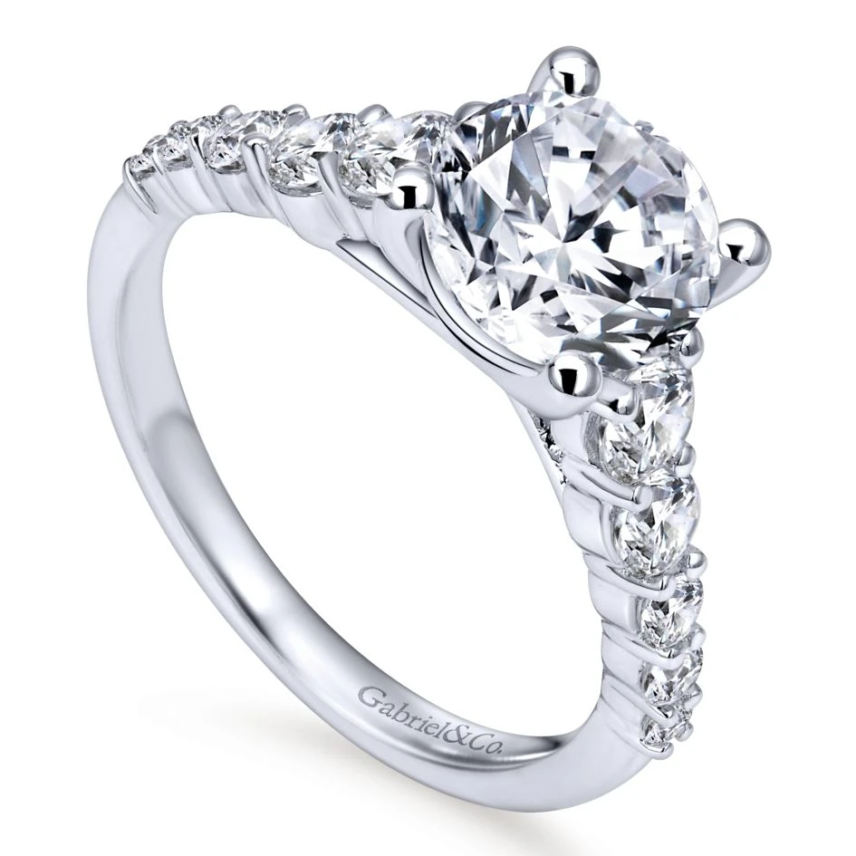 Gabriel Bridal Collection White Gold Straight Engagement Ring (0.75 Ctw) 5 Gabriel Bridal Collection White Gold Straight Engagement Ring (0.75 Ctw) - Image 3