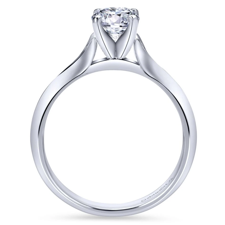 Gabriel Bridal Collection White Gold Solitaire Rounded Cathedral Engagement Ring 4 Gabriel Bridal Collection White Gold Solitaire Rounded Cathedral Engagement Ring - Image 2