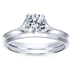 Gabriel Bridal Collection White Gold Solitaire Rounded Cathedral Engagement Ring 10 Gabriel Bridal Collection White Gold Solitaire Rounded Cathedral Engagement Ring -DIAMOND JEWELRY SHOP gabriel er11832r3w4jjj 4