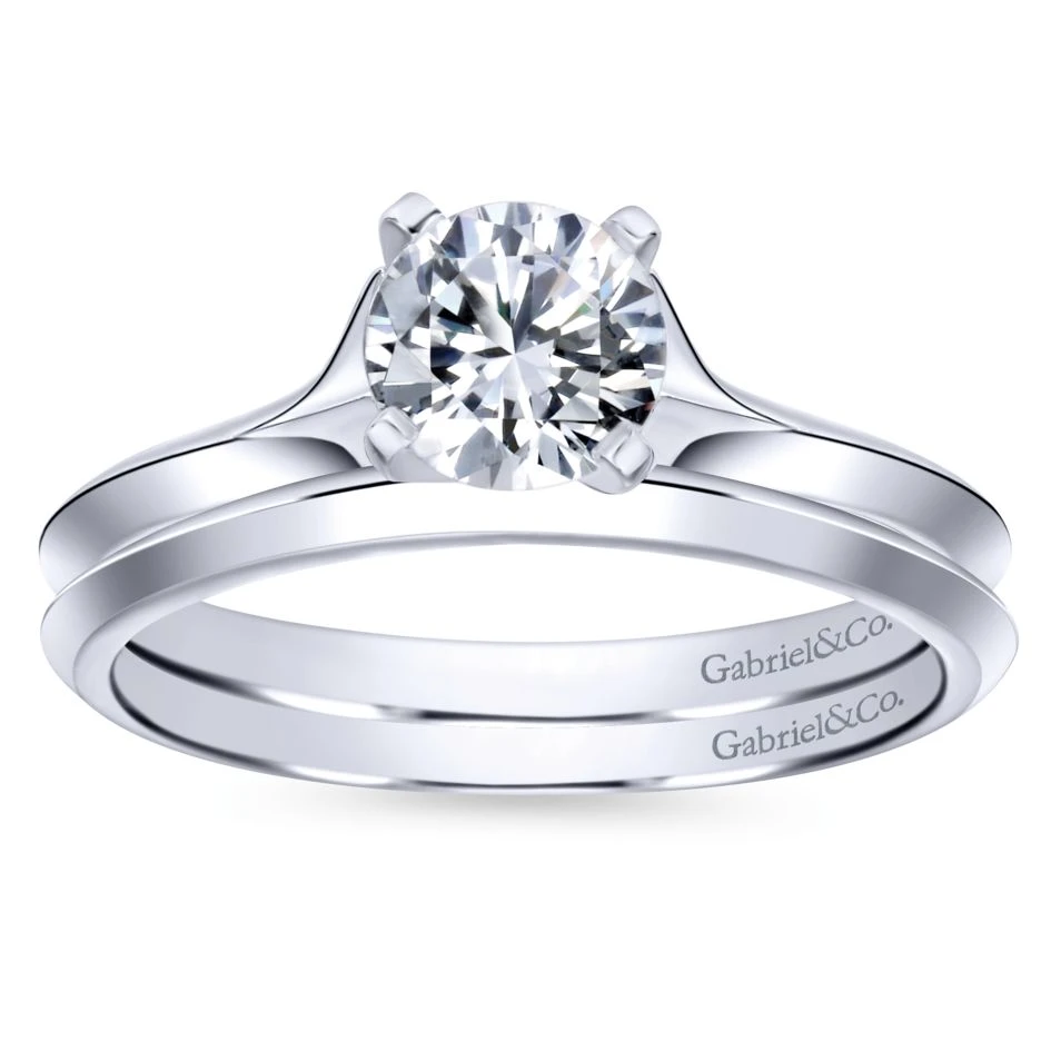 Gabriel Bridal Collection White Gold Solitaire Rounded Cathedral Engagement Ring 6 Gabriel Bridal Collection White Gold Solitaire Rounded Cathedral Engagement Ring - Image 4