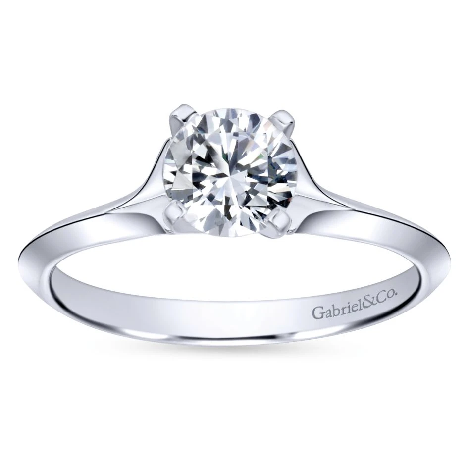 Gabriel Bridal Collection White Gold Solitaire Rounded Cathedral Engagement Ring 7 Gabriel Bridal Collection White Gold Solitaire Rounded Cathedral Engagement Ring - Image 5