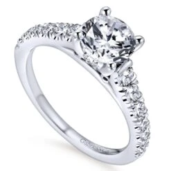 Gabriel Bridal Collection White Gold Diamond Diamond Accent Straight Engagement Ring With Cathedral Setting (0.57 Ctw) 9 Gabriel Bridal Collection White Gold Diamond Diamond Accent Straight Engagement Ring With Cathedral Setting (0.57 Ctw) -DIAMOND JEWELRY SHOP gabriel er12298r4w44jj 3