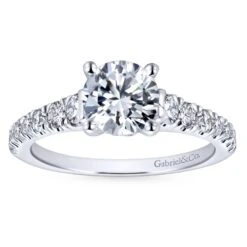 Gabriel Bridal Collection White Gold Diamond Diamond Accent Straight Engagement Ring With Cathedral Setting (0.57 Ctw) 11 Gabriel Bridal Collection White Gold Diamond Diamond Accent Straight Engagement Ring With Cathedral Setting (0.57 Ctw) -DIAMOND JEWELRY SHOP gabriel er12298r4w44jj 5