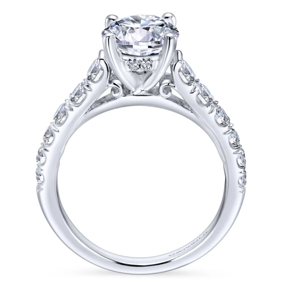 Gabriel Bridal Collection White Gold Diamond Straight Four Prong Setting Engagement Ring (0.81 Ctw) 4 Gabriel Bridal Collection White Gold Diamond Straight Four Prong Setting Engagement Ring (0.81 Ctw) - Image 2