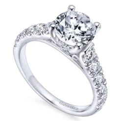 Gabriel Bridal Collection White Gold Diamond Straight Four Prong Setting Engagement Ring (0.81 Ctw) 9 Gabriel Bridal Collection White Gold Diamond Straight Four Prong Setting Engagement Ring (0.81 Ctw) -DIAMOND JEWELRY SHOP gabriel er12299r6w44jj 3
