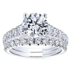 Gabriel Bridal Collection White Gold Diamond Straight Four Prong Setting Engagement Ring (0.81 Ctw) 10 Gabriel Bridal Collection White Gold Diamond Straight Four Prong Setting Engagement Ring (0.81 Ctw) -DIAMOND JEWELRY SHOP gabriel er12299r6w44jj 4