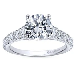 Gabriel Bridal Collection White Gold Diamond Straight Four Prong Setting Engagement Ring (0.81 Ctw) 11 Gabriel Bridal Collection White Gold Diamond Straight Four Prong Setting Engagement Ring (0.81 Ctw) -DIAMOND JEWELRY SHOP gabriel er12299r6w44jj 5