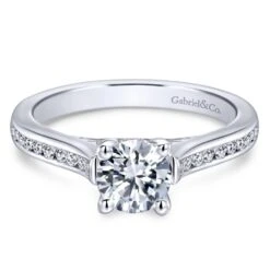 Gabriel Bridal Collection White Gold Diamond Straight Channel Engagement Ring (0.25 Ctw)