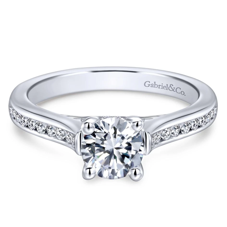 Gabriel Bridal Collection White Gold Diamond Straight Channel Engagement Ring (0.25 Ctw) 3 Gabriel Bridal Collection White Gold Diamond Straight Channel Engagement Ring (0.25 Ctw)