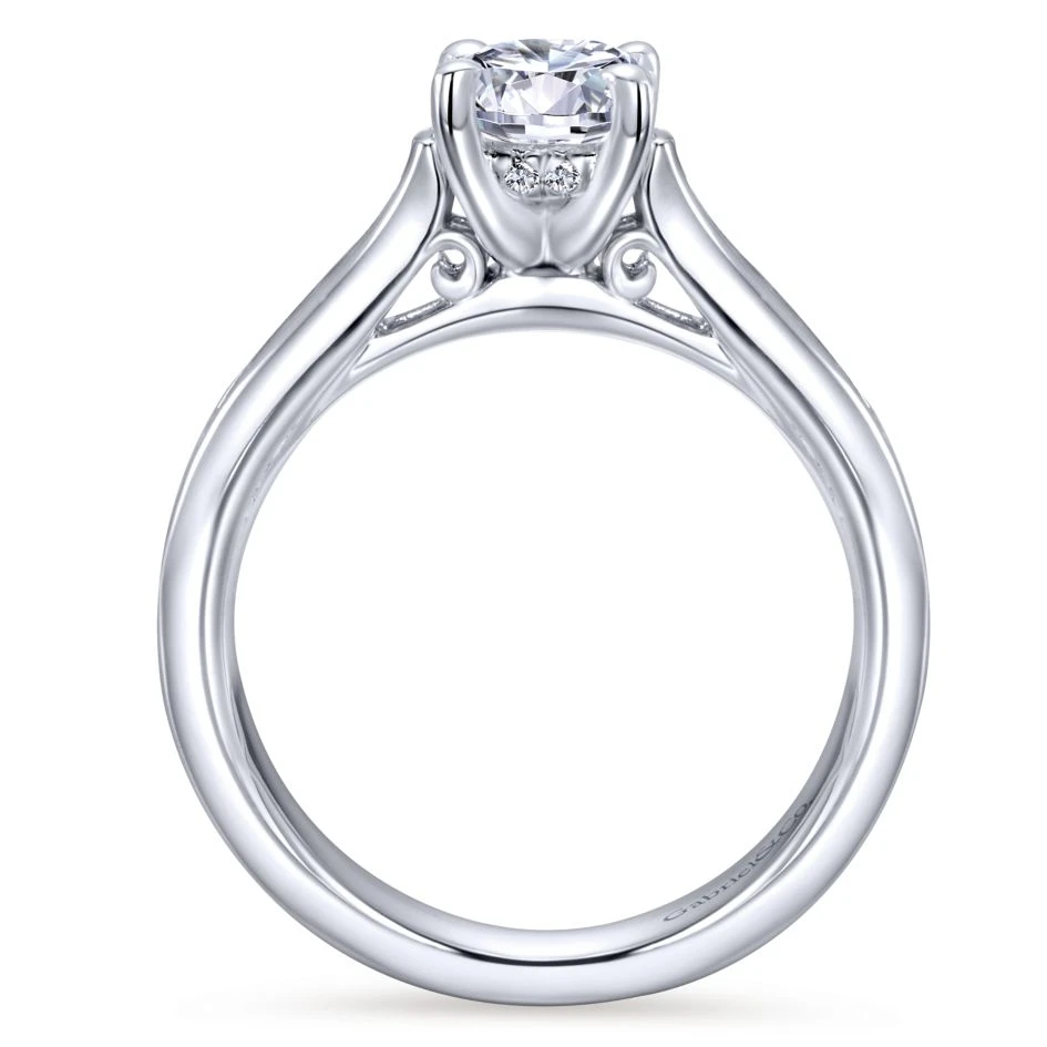 Gabriel Bridal Collection White Gold Diamond Straight Channel Engagement Ring (0.25 Ctw) 4 Gabriel Bridal Collection White Gold Diamond Straight Channel Engagement Ring (0.25 Ctw) - Image 2