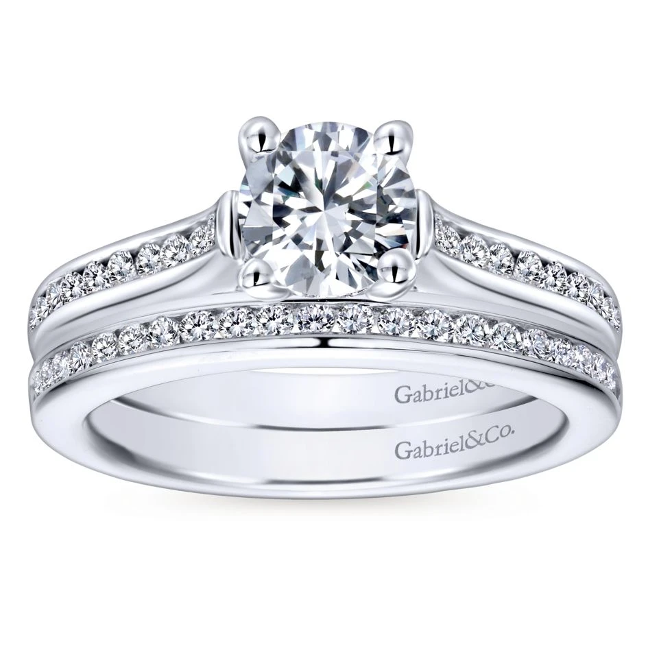 Gabriel Bridal Collection White Gold Diamond Straight Channel Engagement Ring (0.25 Ctw) 6 Gabriel Bridal Collection White Gold Diamond Straight Channel Engagement Ring (0.25 Ctw) - Image 4