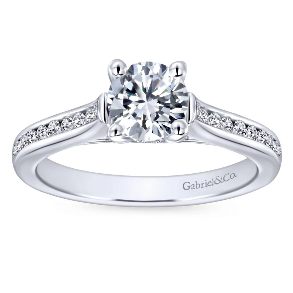 Gabriel Bridal Collection White Gold Diamond Straight Channel Engagement Ring (0.25 Ctw) 7 Gabriel Bridal Collection White Gold Diamond Straight Channel Engagement Ring (0.25 Ctw) - Image 5