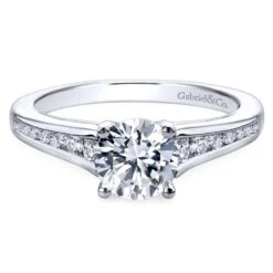 Gabriel Bridal Collection White Gold Diamond Straight Channel Set Engagement Ring (0.29 Ctw)