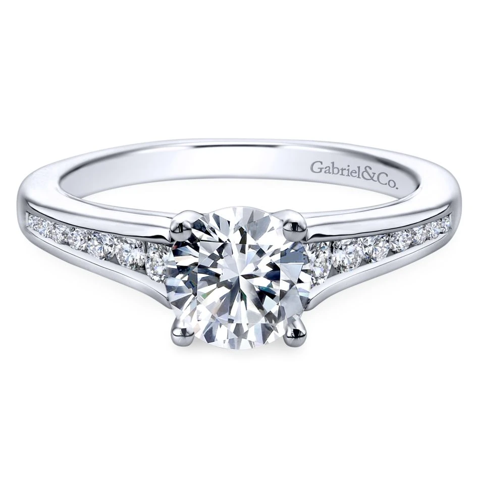 Gabriel Bridal Collection White Gold Diamond Straight Channel Set Engagement Ring (0.29 Ctw) 3 Gabriel Bridal Collection White Gold Diamond Straight Channel Set Engagement Ring (0.29 Ctw)