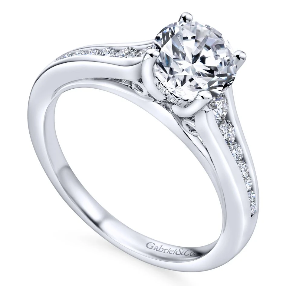 Gabriel Bridal Collection White Gold Diamond Straight Channel Set Engagement Ring (0.29 Ctw) 5 Gabriel Bridal Collection White Gold Diamond Straight Channel Set Engagement Ring (0.29 Ctw) - Image 3