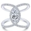 Gabriel Bridal Collection White Gold Halo Engagement Ring (0.5 Ctw) -DIAMOND JEWELRY SHOP gabriel er12644m4w44jj 1
