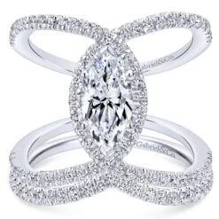 Gabriel Bridal Collection White Gold Halo Engagement Ring (0.5 Ctw) 10 Gabriel Bridal Collection White Gold Halo Engagement Ring (0.5 Ctw) -DIAMOND JEWELRY SHOP gabriel er12644m4w44jj 4