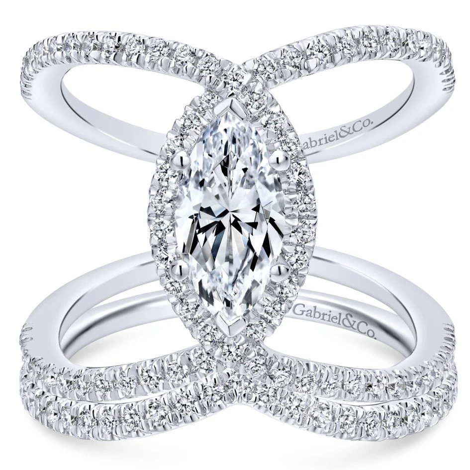 Gabriel Bridal Collection White Gold Halo Engagement Ring (0.5 Ctw) 6 Gabriel Bridal Collection White Gold Halo Engagement Ring (0.5 Ctw) - Image 4