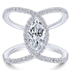 Gabriel Bridal Collection White Gold Halo Engagement Ring (0.5 Ctw) 11 Gabriel Bridal Collection White Gold Halo Engagement Ring (0.5 Ctw) -DIAMOND JEWELRY SHOP gabriel er12644m4w44jj 5