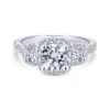 Gabriel Entwined Collection White Gold Halo Engagement Ring (1 CTW) 2 Gabriel Entwined Collection White Gold Halo Engagement Ring (1 CTW) -DIAMOND JEWELRY SHOP gabriel er12810r4w44jj 1