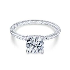 Gabriel Hampton Collection White Gold Solitaire Engagement Ring (0.08 CTW)