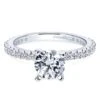 Gabriel Bridal Collection White Gold Petite Diamond Accent Diamond Engagement Ring With Straight Band (0.38 Ctw) 1 Gabriel Bridal Collection White Gold Petite Diamond Accent Diamond Engagement Ring With Straight Band (0.38 Ctw) -DIAMOND JEWELRY SHOP gabriel er4124w44jj 1