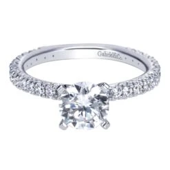 Gabriel Bridal Collection White Gold Straight Engagement Ring (0.42 Ctw)