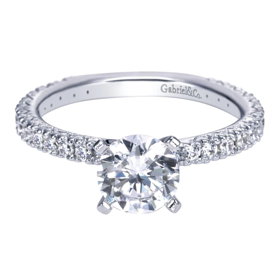 Gabriel Bridal Collection White Gold Straight Engagement Ring (0.42 Ctw) 3 Gabriel Bridal Collection White Gold Straight Engagement Ring (0.42 Ctw)
