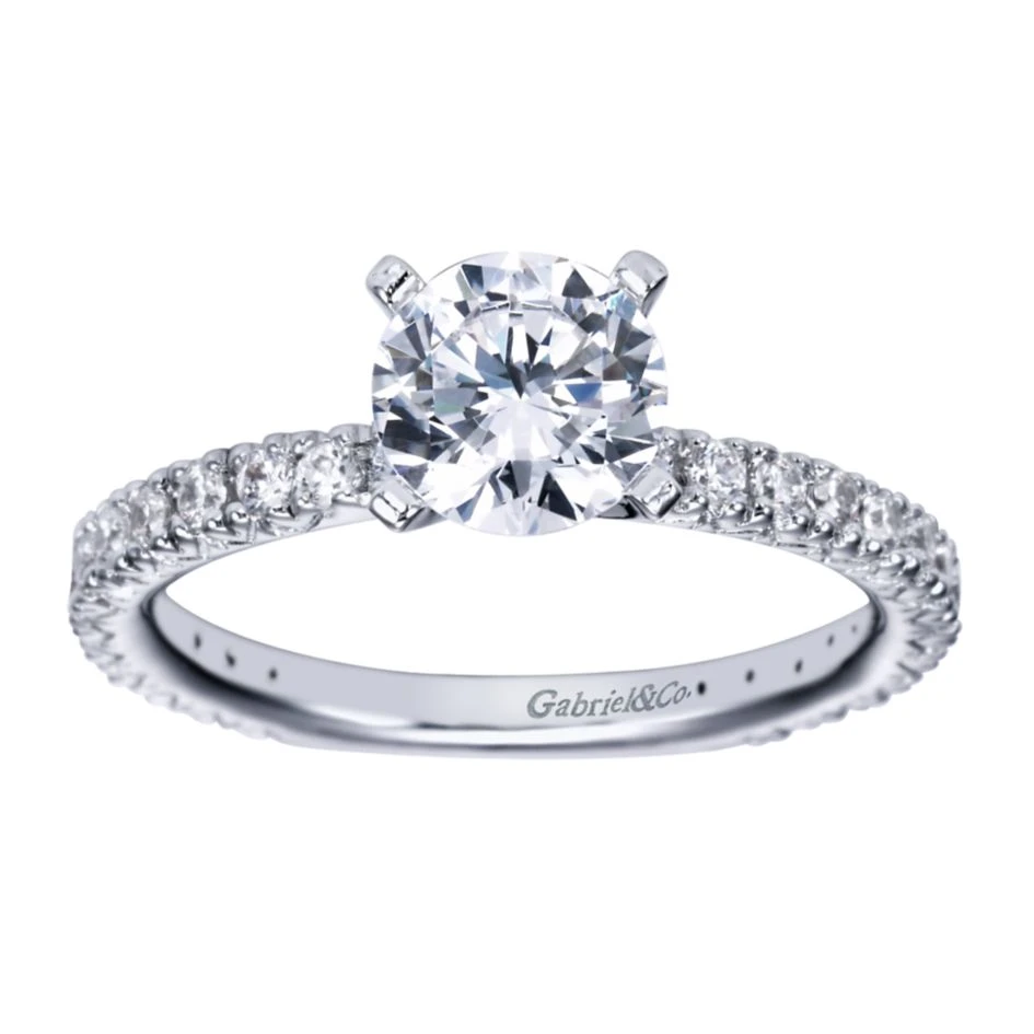 Gabriel Bridal Collection White Gold Straight Engagement Ring (0.42 Ctw) 7 Gabriel Bridal Collection White Gold Straight Engagement Ring (0.42 Ctw) - Image 5