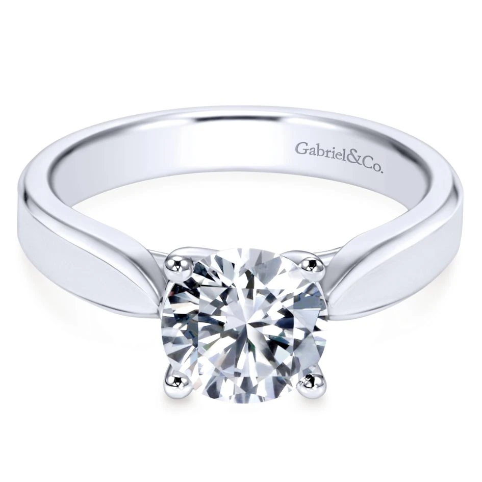 Gabriel Bridal Collection White Gold Round Solitaire Engagement Ring 3 Gabriel Bridal Collection White Gold Round Solitaire Engagement Ring