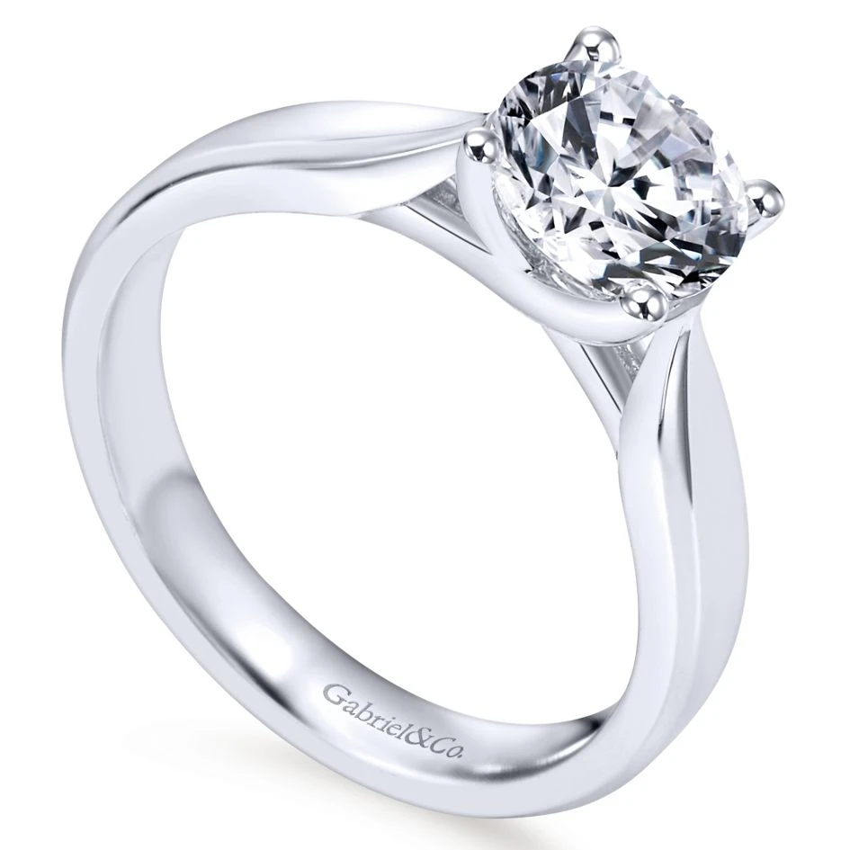 Gabriel Bridal Collection White Gold Round Solitaire Engagement Ring 5 Gabriel Bridal Collection White Gold Round Solitaire Engagement Ring - Image 3