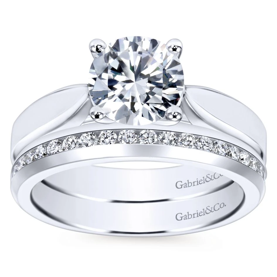 Gabriel Bridal Collection White Gold Round Solitaire Engagement Ring 6 Gabriel Bridal Collection White Gold Round Solitaire Engagement Ring - Image 4