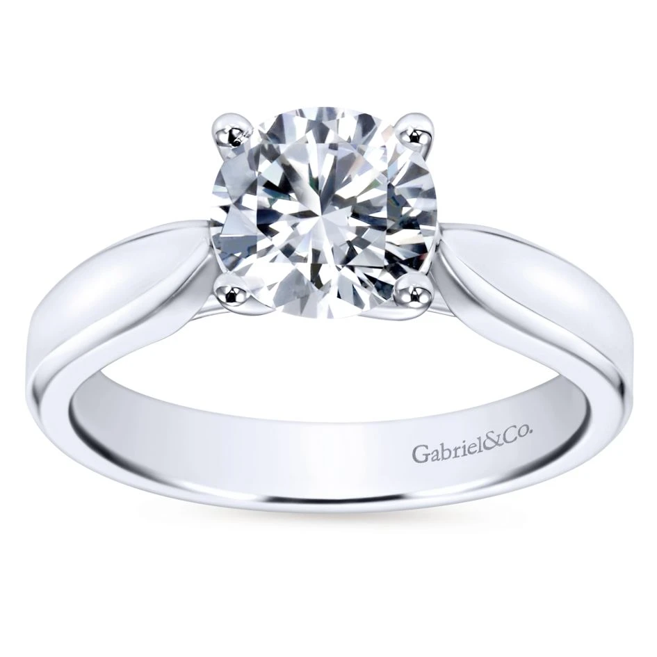 Gabriel Bridal Collection White Gold Round Solitaire Engagement Ring 7 Gabriel Bridal Collection White Gold Round Solitaire Engagement Ring - Image 5