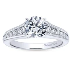 Gabriel Bridal Collection White Gold Graduating Diamond Accent Diamond Engagement Ring With Cathedral Setting (0.49 Ctw) 11 Gabriel Bridal Collection White Gold Graduating Diamond Accent Diamond Engagement Ring With Cathedral Setting (0.49 Ctw) -DIAMOND JEWELRY SHOP gabriel er6664w44jj 5