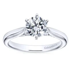 Gabriel Bridal Collection White Gold Solitaire Diamond Engagement Ring With Rounded Shank (0.03 Ctw) 11 Gabriel Bridal Collection White Gold Solitaire Diamond Engagement Ring With Rounded Shank (0.03 Ctw) -DIAMOND JEWELRY SHOP gabriel er6668w44jj 5