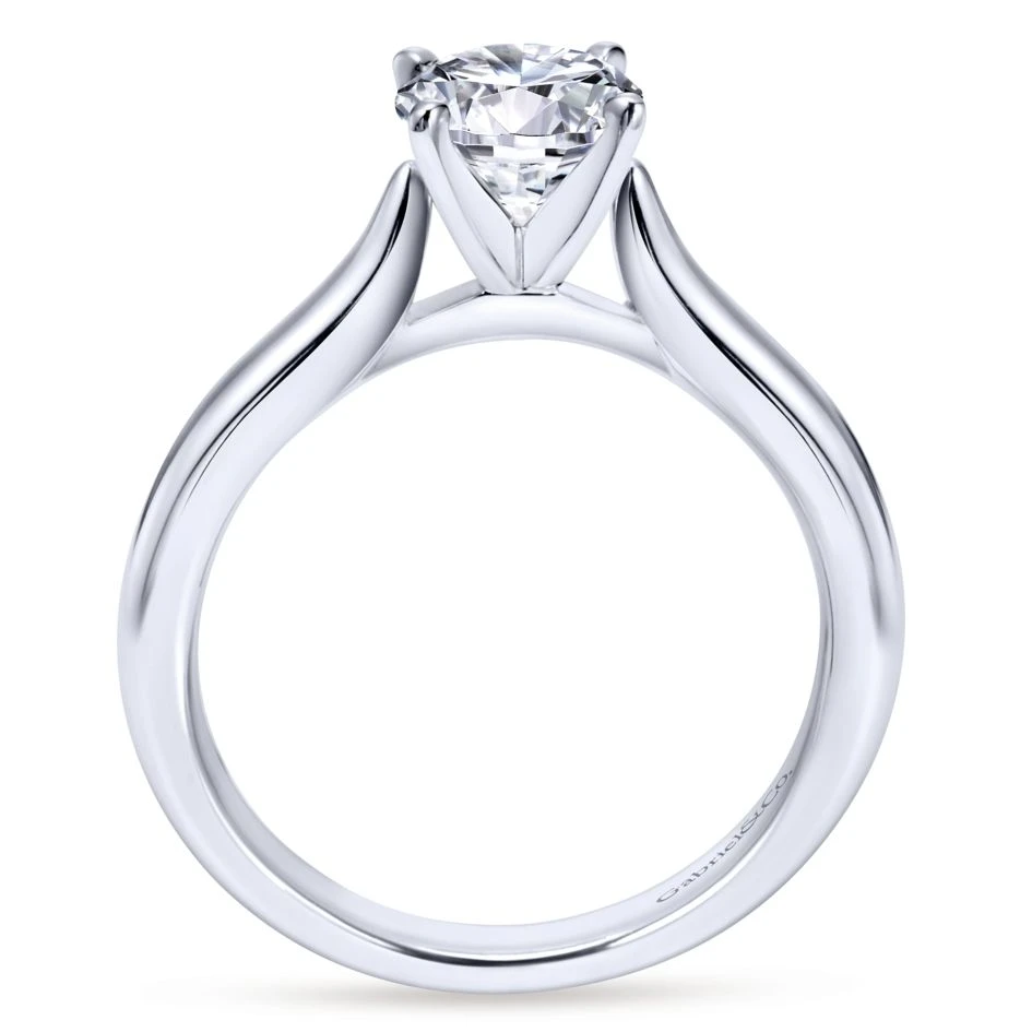 Gabriel Bridal Collection White Gold Solitaire Diamond Engagement Ring With Rounded Shank 4 Gabriel Bridal Collection White Gold Solitaire Diamond Engagement Ring With Rounded Shank - Image 2