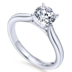 Gabriel Bridal Collection White Gold Solitaire Diamond Engagement Ring With Rounded Shank 9 Gabriel Bridal Collection White Gold Solitaire Diamond Engagement Ring With Rounded Shank -DIAMOND JEWELRY SHOP gabriel er6684w4jjj 3