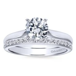 Gabriel Bridal Collection White Gold Solitaire Diamond Engagement Ring With Rounded Shank 10 Gabriel Bridal Collection White Gold Solitaire Diamond Engagement Ring With Rounded Shank -DIAMOND JEWELRY SHOP gabriel er6684w4jjj 4