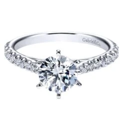Gabriel Bridal Collection White Gold Straight Engagement Ring (0.36 Ctw)