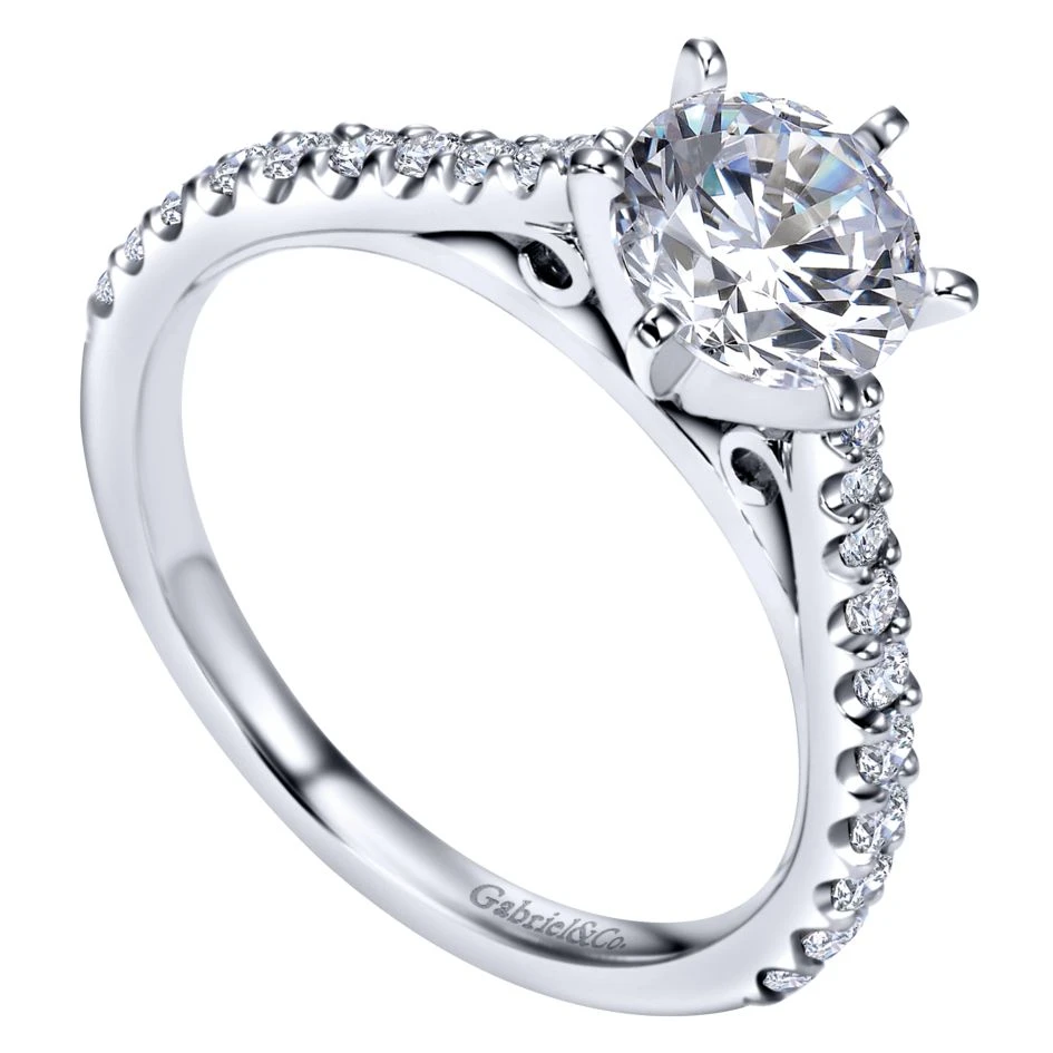 Gabriel Bridal Collection White Gold Straight Engagement Ring (0.36 Ctw) 5 Gabriel Bridal Collection White Gold Straight Engagement Ring (0.36 Ctw) - Image 3