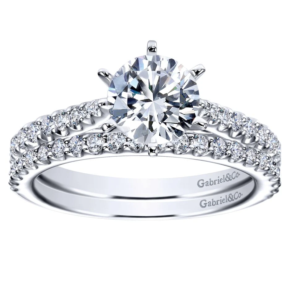 Gabriel Bridal Collection White Gold Straight Engagement Ring (0.36 Ctw) 6 Gabriel Bridal Collection White Gold Straight Engagement Ring (0.36 Ctw) - Image 4