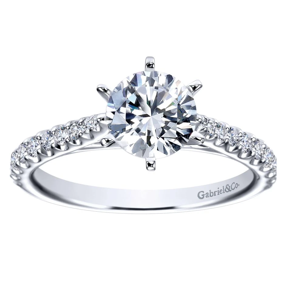 Gabriel Bridal Collection White Gold Straight Engagement Ring (0.36 Ctw) 7 Gabriel Bridal Collection White Gold Straight Engagement Ring (0.36 Ctw) - Image 5