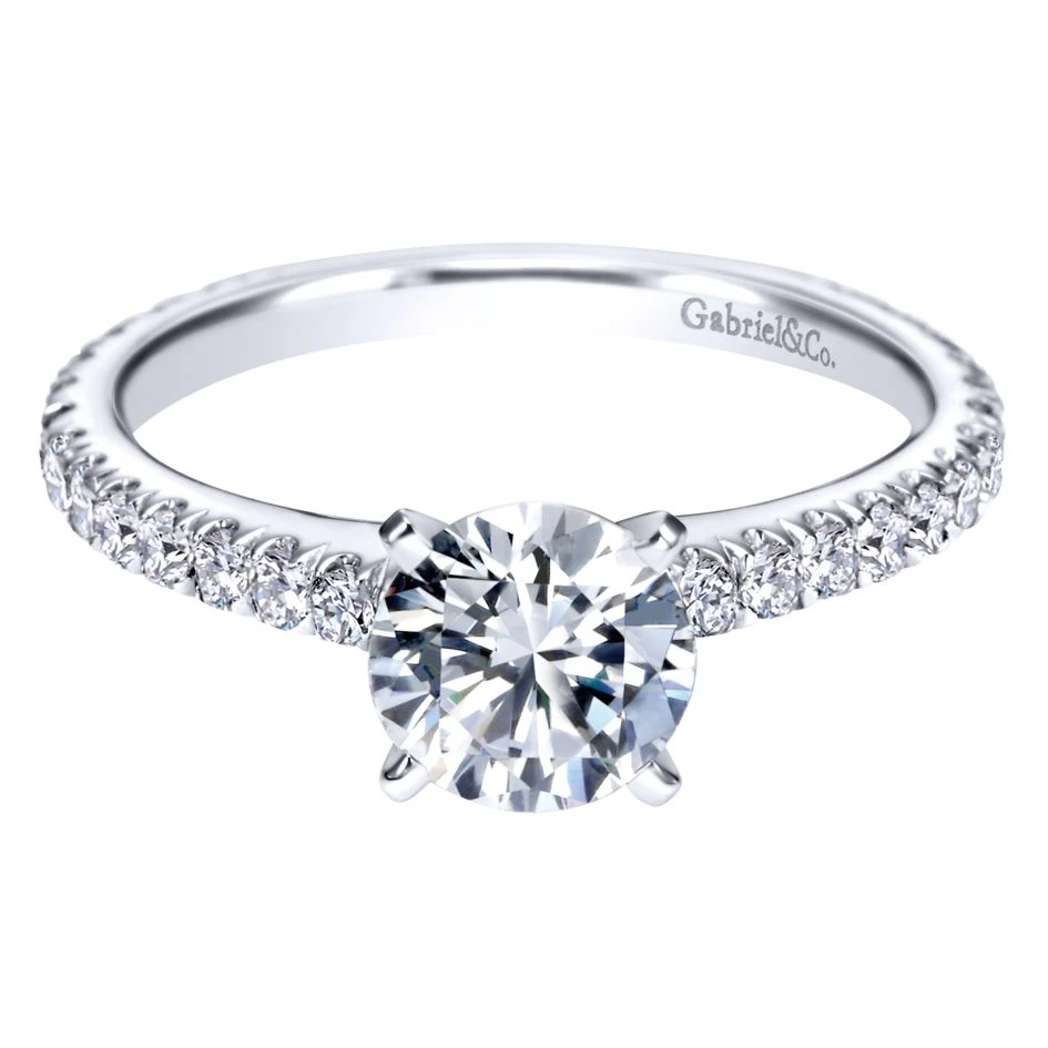 Gabriel Bridal Collection White Gold Straight Engagement Ring (0.47 Ctw) 3 Gabriel Bridal Collection White Gold Straight Engagement Ring (0.47 Ctw)