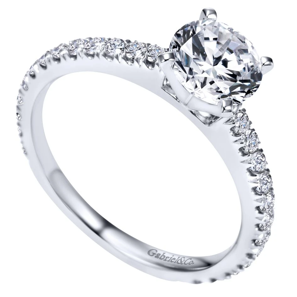 Gabriel Bridal Collection White Gold Straight Engagement Ring (0.47 Ctw) 5 Gabriel Bridal Collection White Gold Straight Engagement Ring (0.47 Ctw) - Image 3