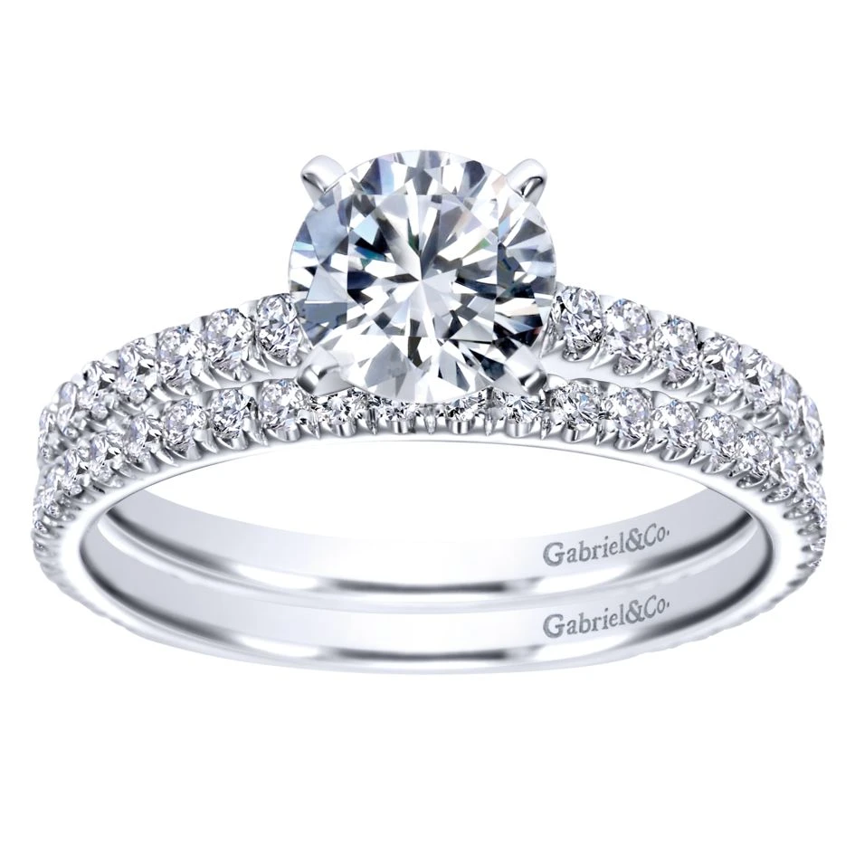 Gabriel Bridal Collection White Gold Straight Engagement Ring (0.47 Ctw) 6 Gabriel Bridal Collection White Gold Straight Engagement Ring (0.47 Ctw) - Image 4